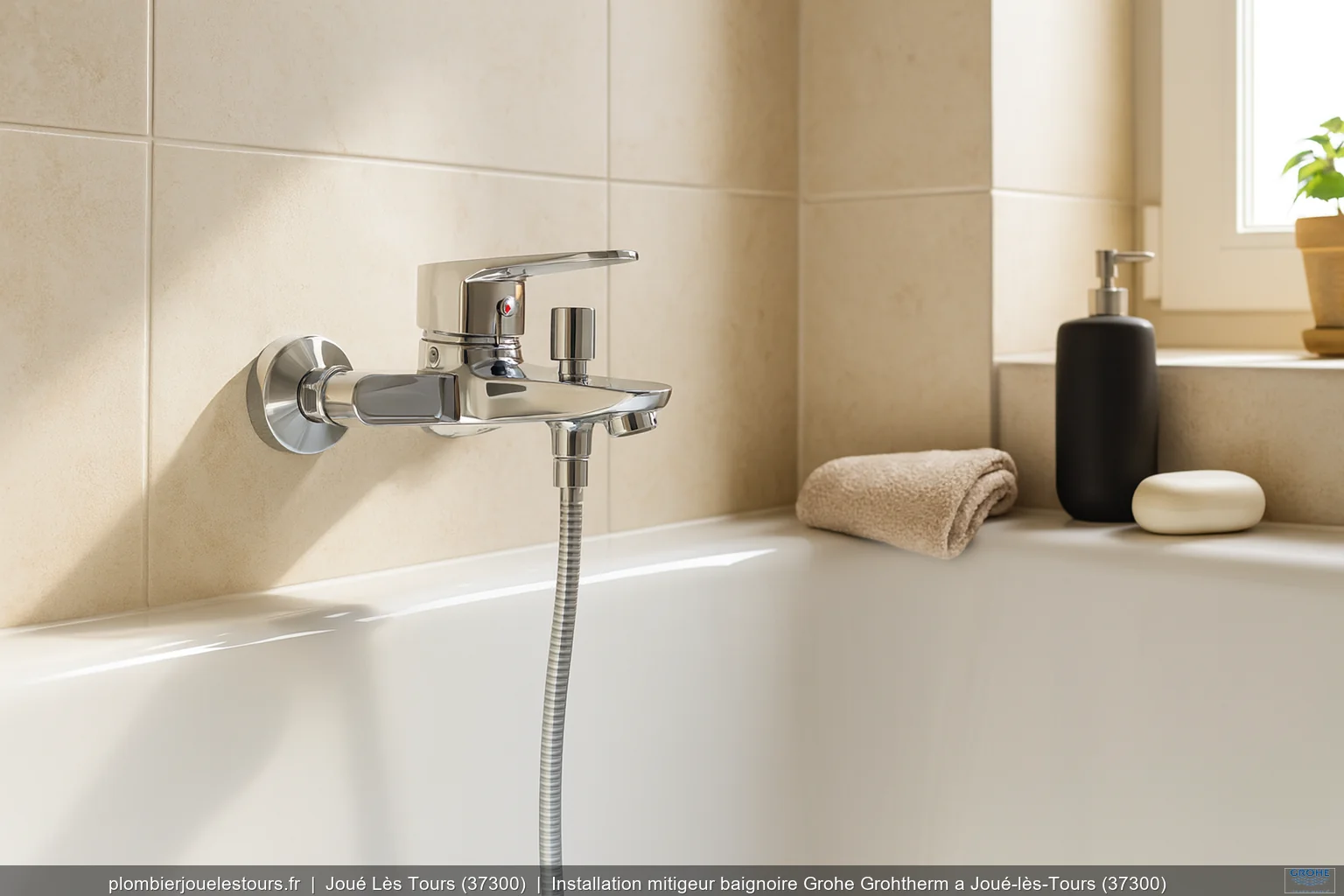 Installation mitigeur baignoire Grohe Grohtherm a Joué-lès-Tours (37300)